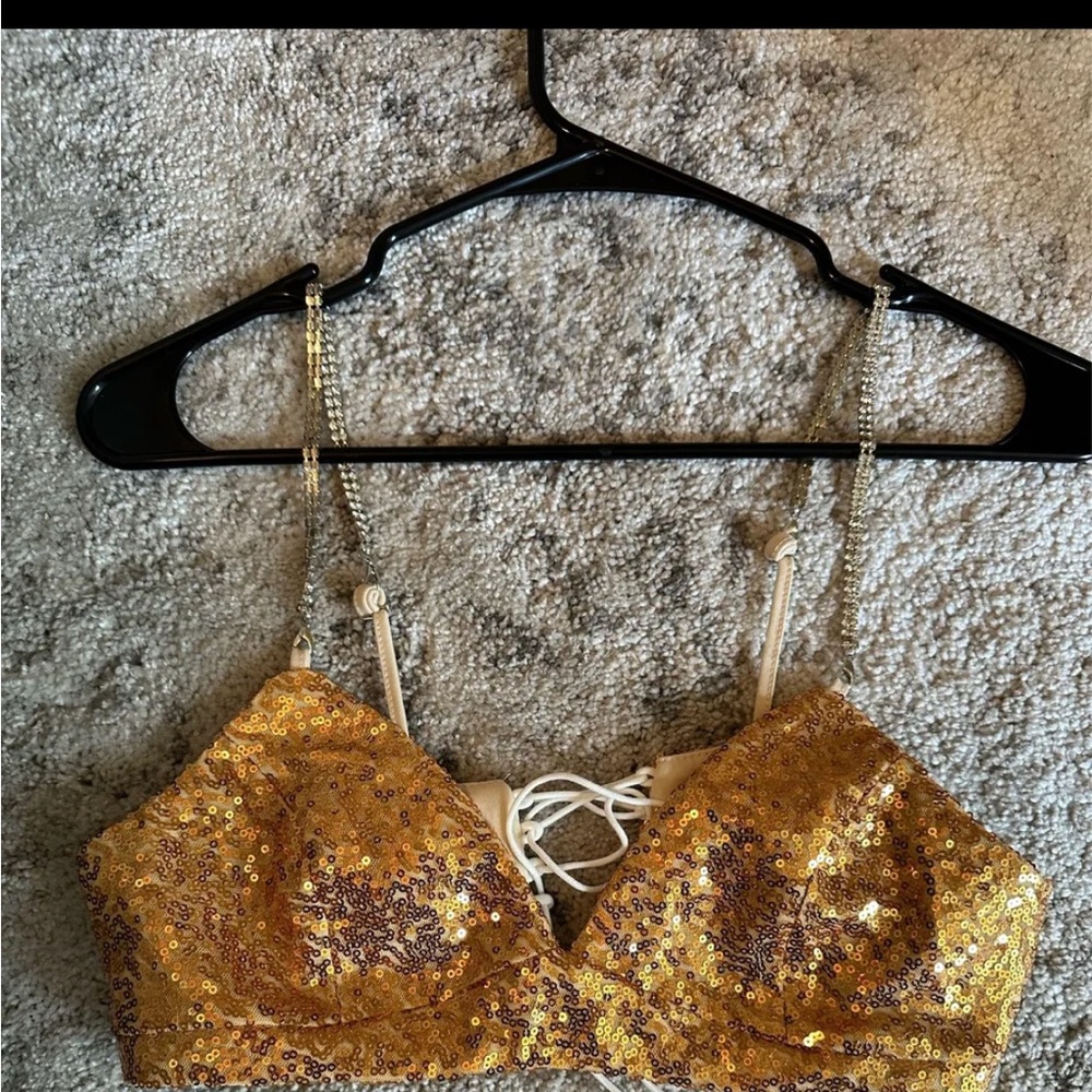 Amazon Gold Sequin Bustier Camisole